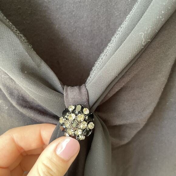 Causal Corner Womens Black Long Sleeve Blouse‎ Size XL Sheer Lightweight - Picture 7 of 9